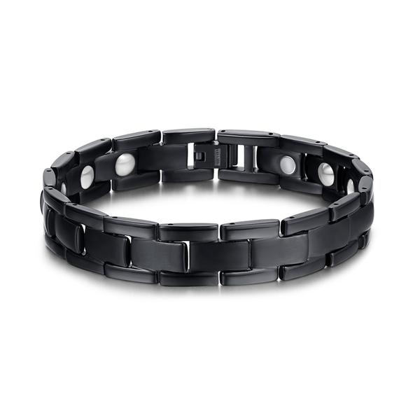 Mens black hot sale titanium bracelet