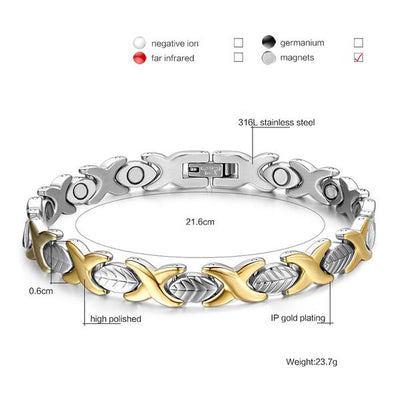 SW06 Women Silver Gold Magnetic Bracelet